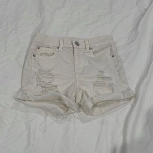 White ripped American Eagle shorts